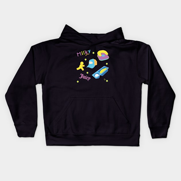 Throwback Pack: Milky Pen Inspo Kids Hoodie by marissasiegel